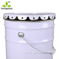 white 25 litre metal empty paint bucket